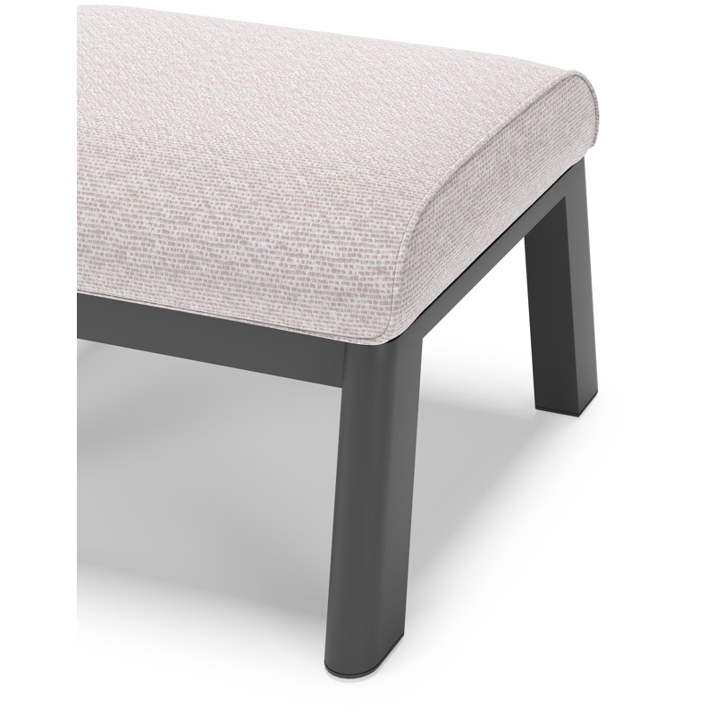 Cirello poef in zwart aluminium met wander gobi all weather sunbrella® luxe kussen