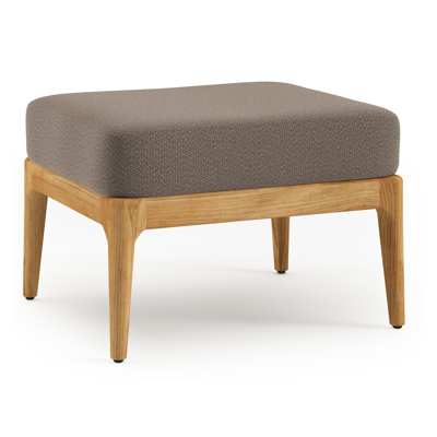 Pouf Orso en teck et coussins en all weather sunbrella® luxe Lopi Coconut
