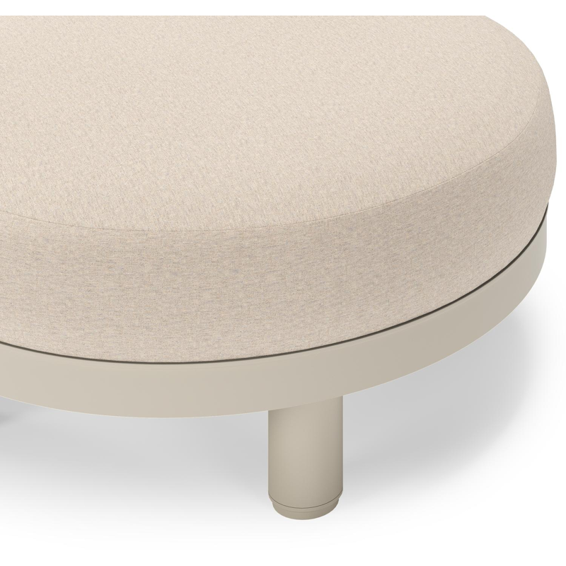 Donato lounge poef in beige aluminium met all weather sunbrella® luxe Heritage Ash kussen