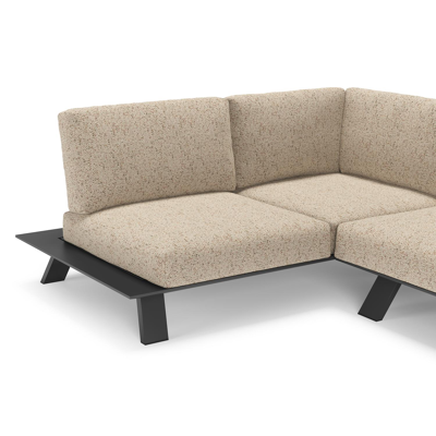 Cesano loungehoek in zwart aluminium met bora jungle all weather Cosytica kussen