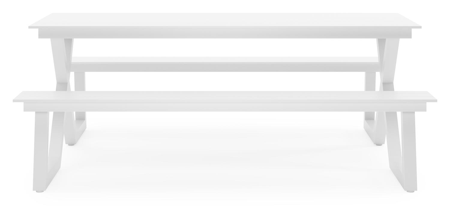 Mundo picknicktafel in wit aluminium - L 200 x B 174 x H 75 cm