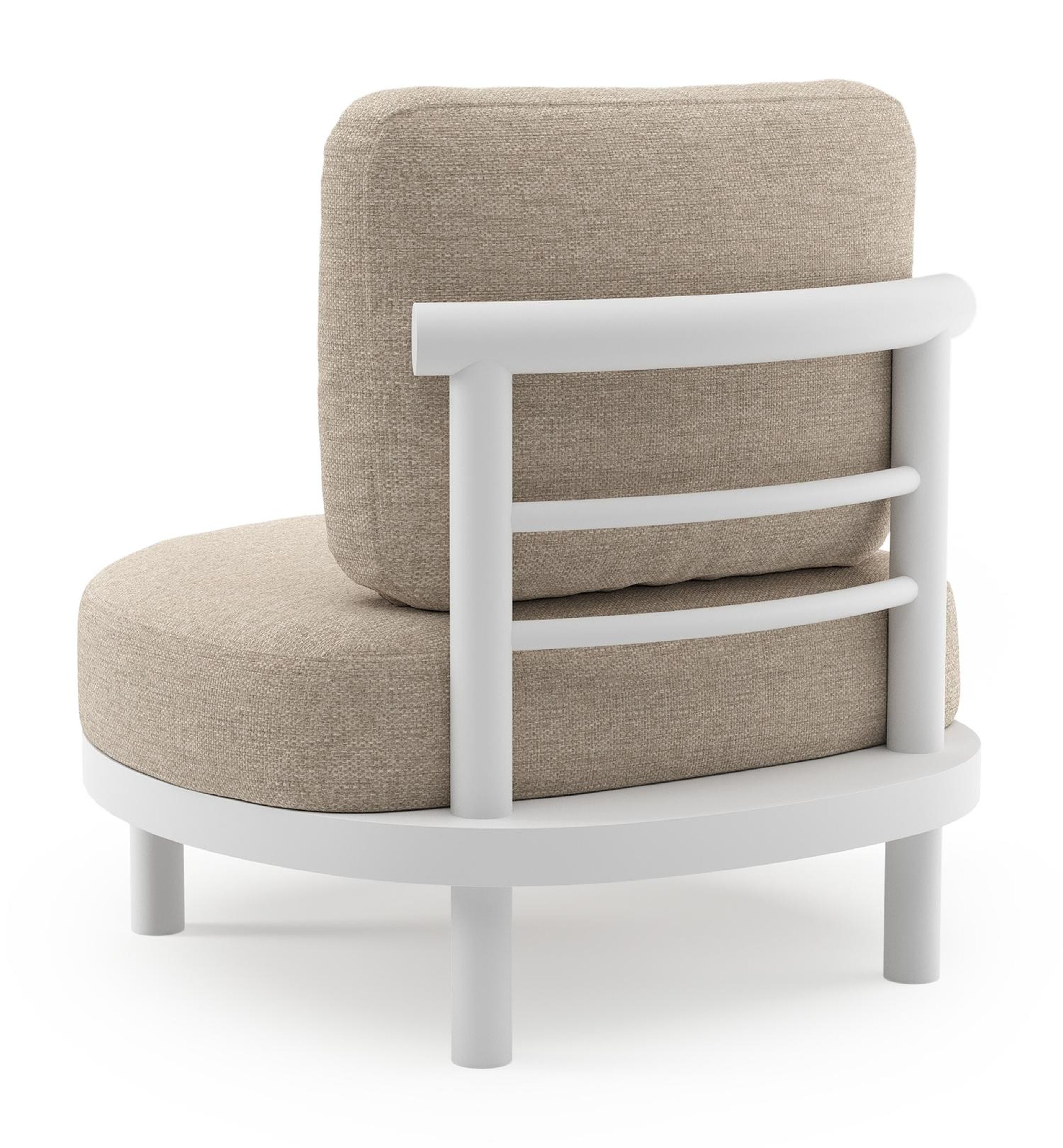 Set van 2 Lindo loungestoelen in wit aluminium met rustic weather+ softtouch kussens