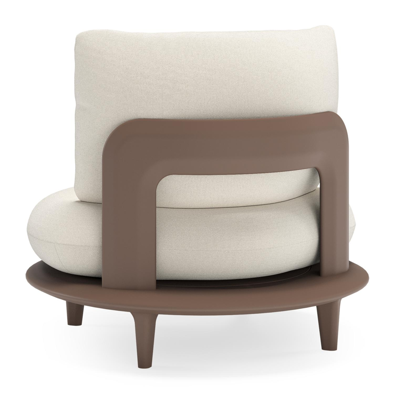 Bomero loungestoel in taupe aluminium met natte white all weather sunbrella® luxe kussen