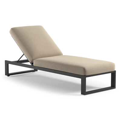 Verato verstelbaar ligbed in zwart aluminium met althea chalk all weather Cosytica kussen