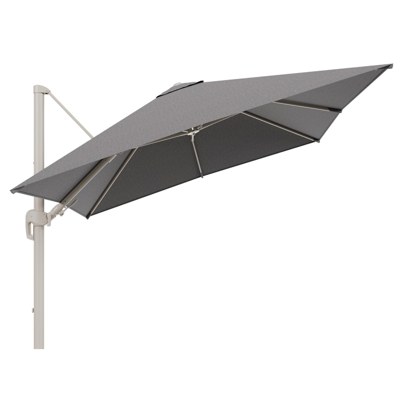 Rufina zweefparasol tiltfunctie in beige aluminium en parasoldoek in All Weather Sunbrella® Luxe Chartres Drizzle - L1 300 x L2 300 cm (zonder voet) (zonder voet)