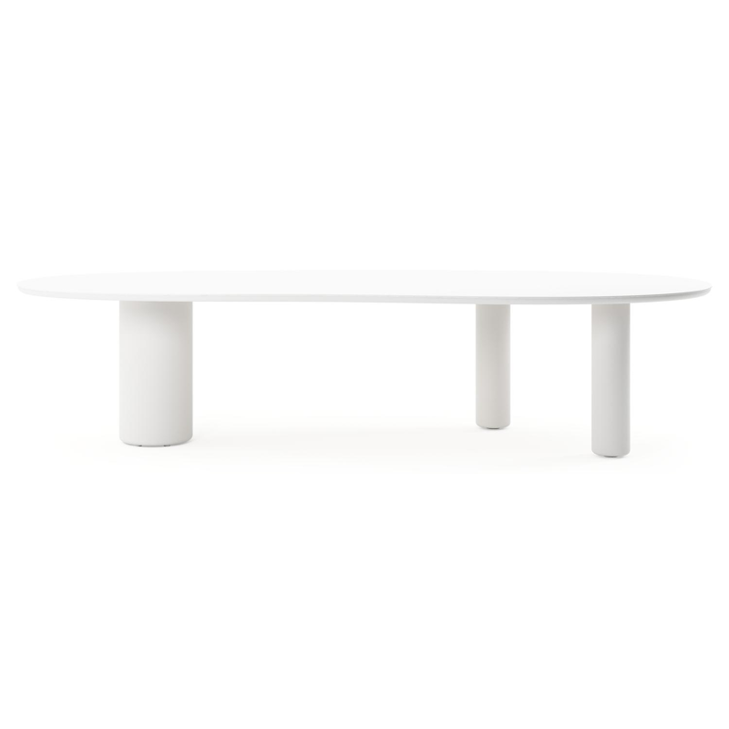 Amico tuintafel organisch in wit aluminium en volkeramiek Arctic White - L 320 x B 145 x H 73.5 cm