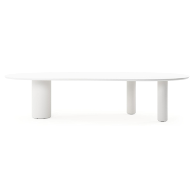 Amico tuintafel organisch in wit aluminium en volkeramiek Arctic White - L 320 x B 145 x H 73.5 cm