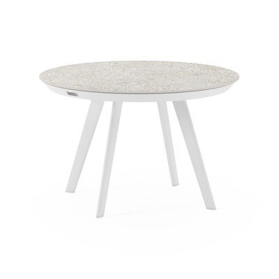 Rondo loungetafel in wit aluminium en shilin volkeramiek - Dia. 65 X H 40 cm