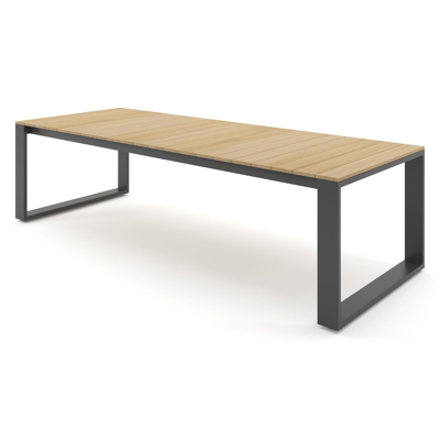 Verato tuintafel in zwart aluminium en teak - L 280 x B 110 x H 76.5 cm