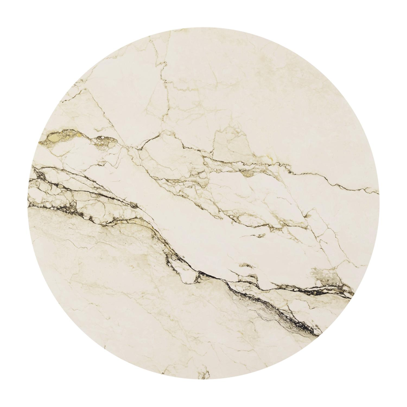 Fano tuintafel rond in beige aluminium en volkeramiek Colorado Dunes Dia. 110 x H 75 cm