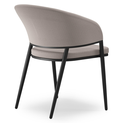 Lacrima tuinstoel in zwart aluminium en beige dubbele textilene