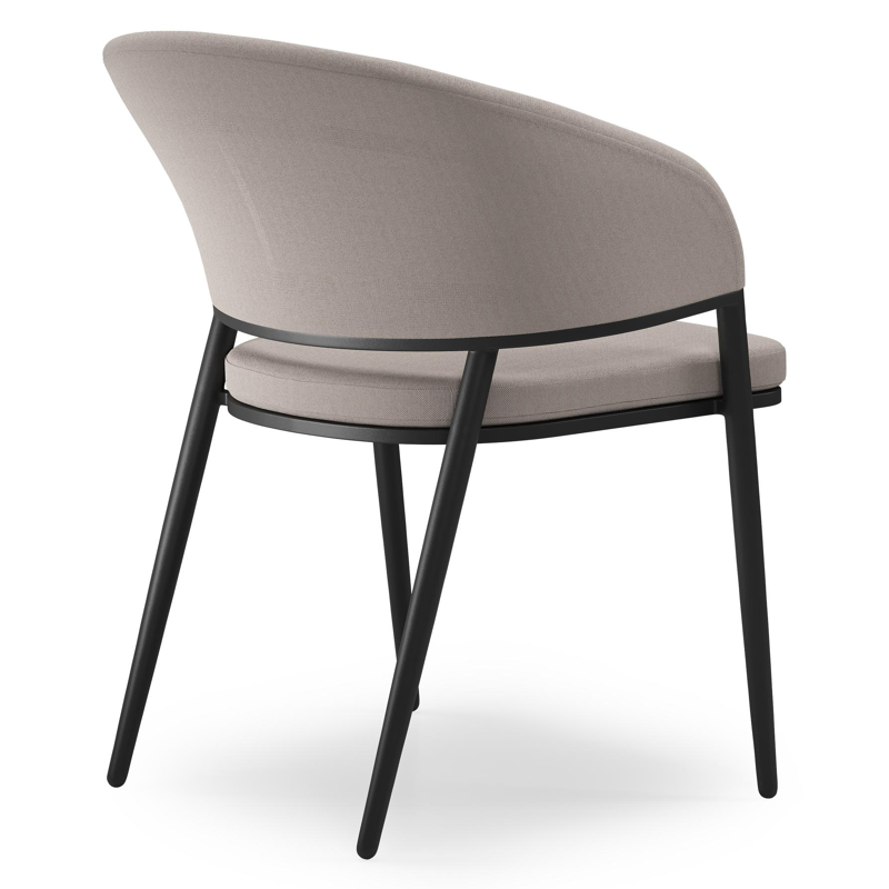 Lacrima tuinstoel in zwart aluminium en beige dubbele textilene