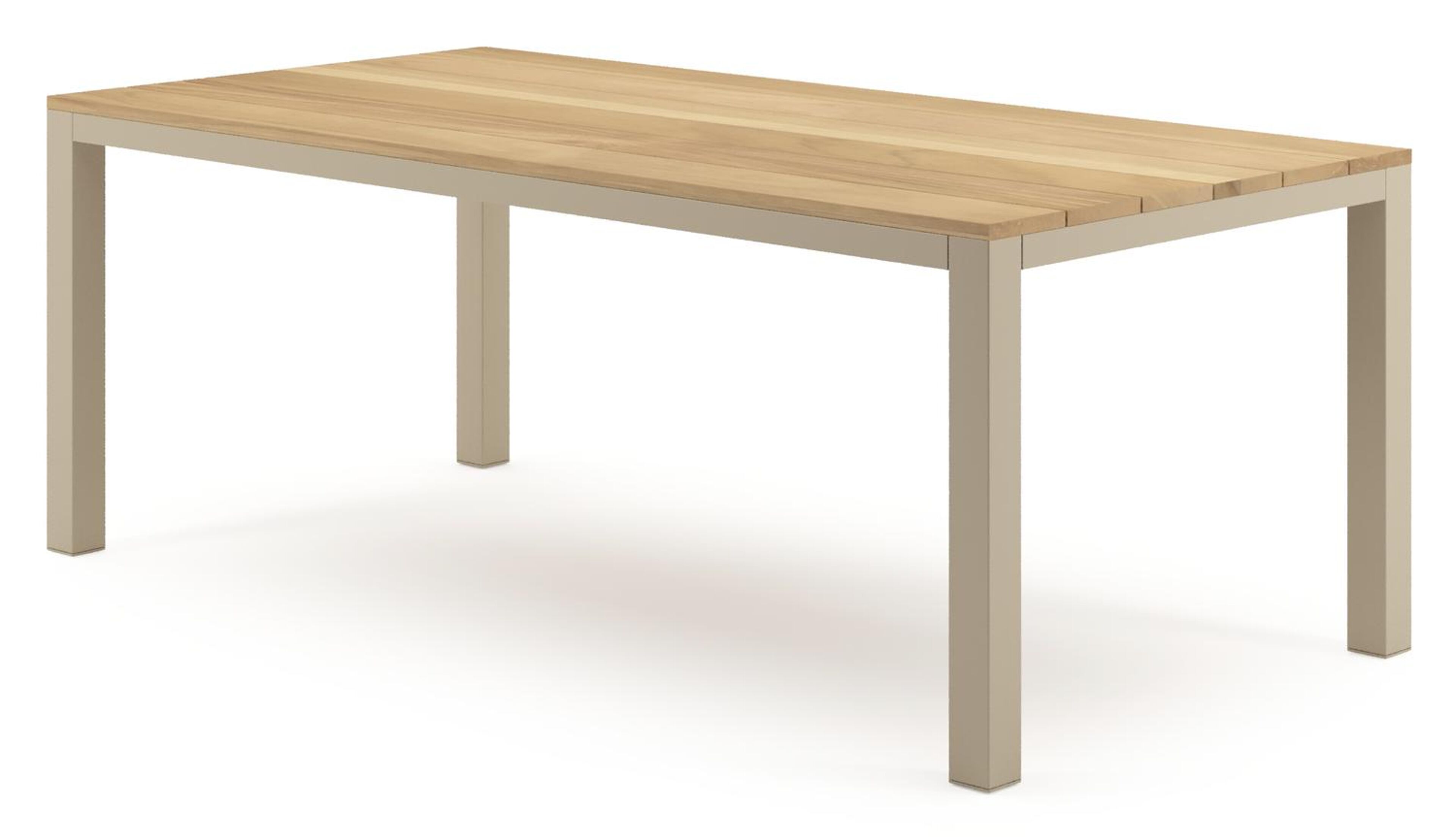 Como tuintafel rechthoekig in beige aluminium en teak - L 200 x B 100 x H 73 cm
