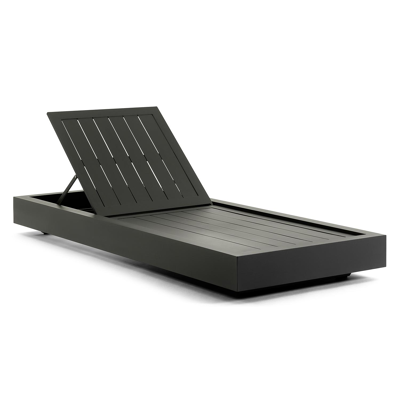 Como verstelbaar ligbed in zwart aluminium met lopi marble all weather Sunbrella® luxe kussen