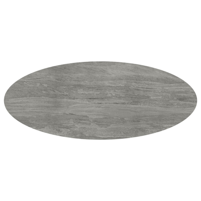 Amico tuintafel ovaal in wit aluminium en volkeramiek Aspen Grey - L 320 x B 130 x H 73.5 cm