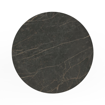 Table de jardin Donato en aluminium noir et céramique pleine black obsession - Dia. 110 x H 106 cm