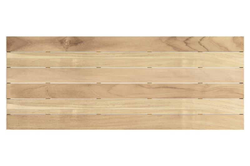 Table de jardin Capri en aluminium noir et teck - Lg 280 x Larg. 110 x H 75,5 cm