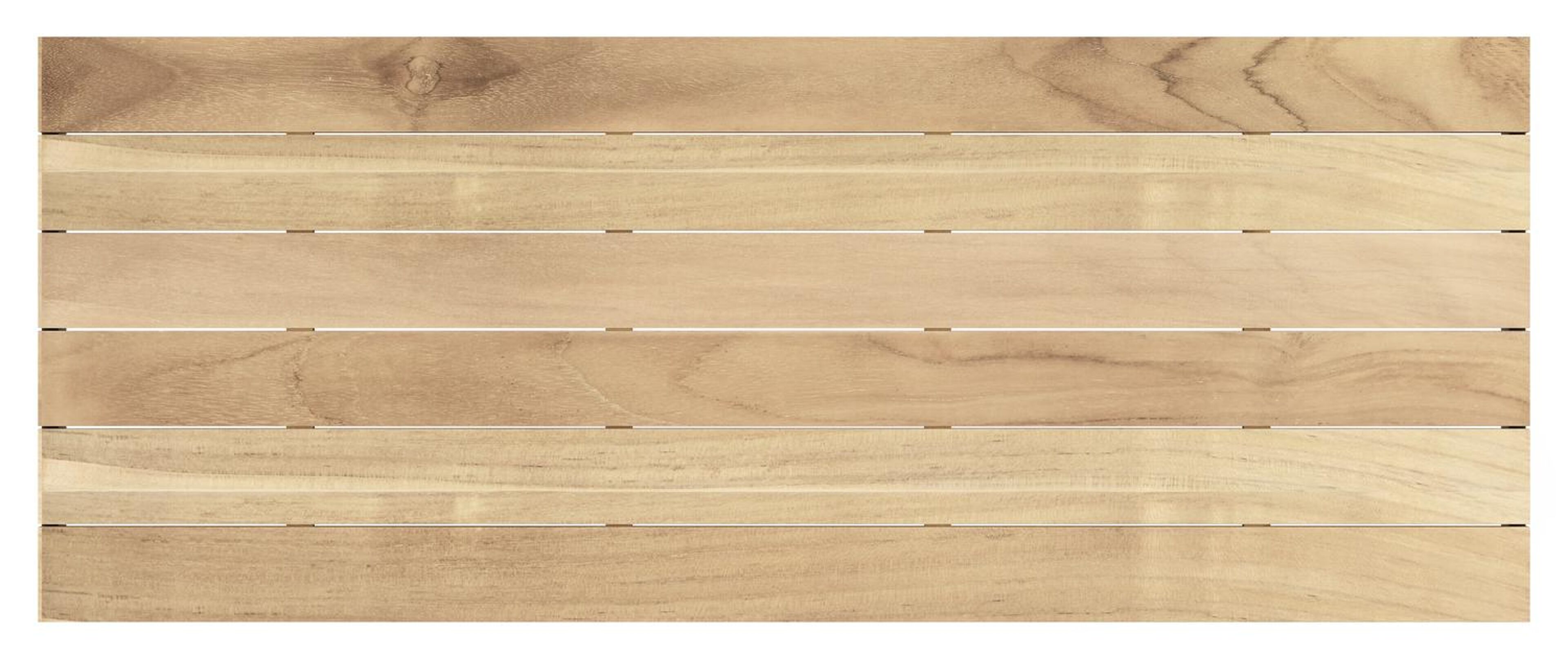 Table de jardin Capri en aluminium noir et teck - Lg 280 x Larg. 110 x H 75,5 cm