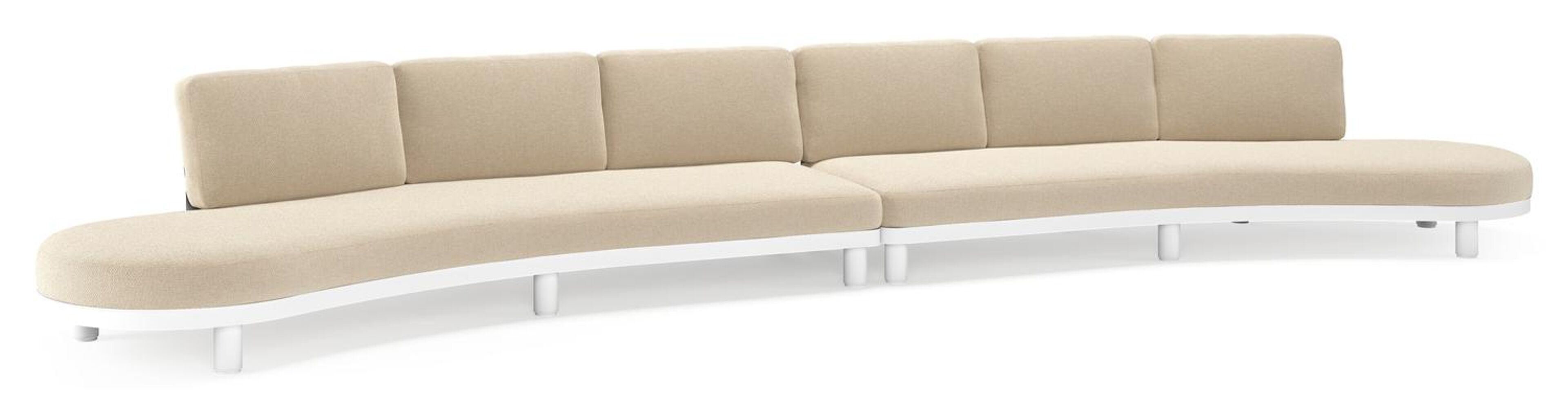 Donato loungebank in wit aluminium met all weather cosytica Althea Chalk kussen