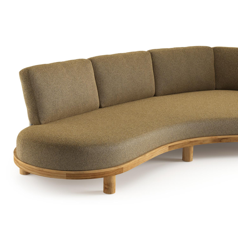 Donato loungebank in teak met madagascar walnut all weather cosytica kussen