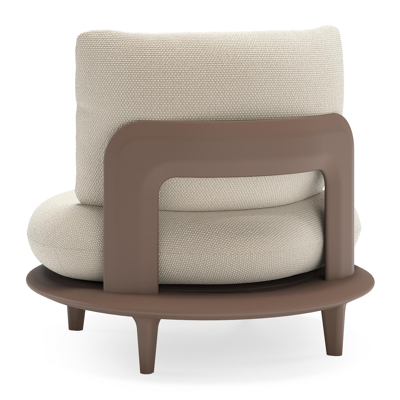 Bomero loungestoel in taupe aluminium met althea off white all weather cosytica kussen
