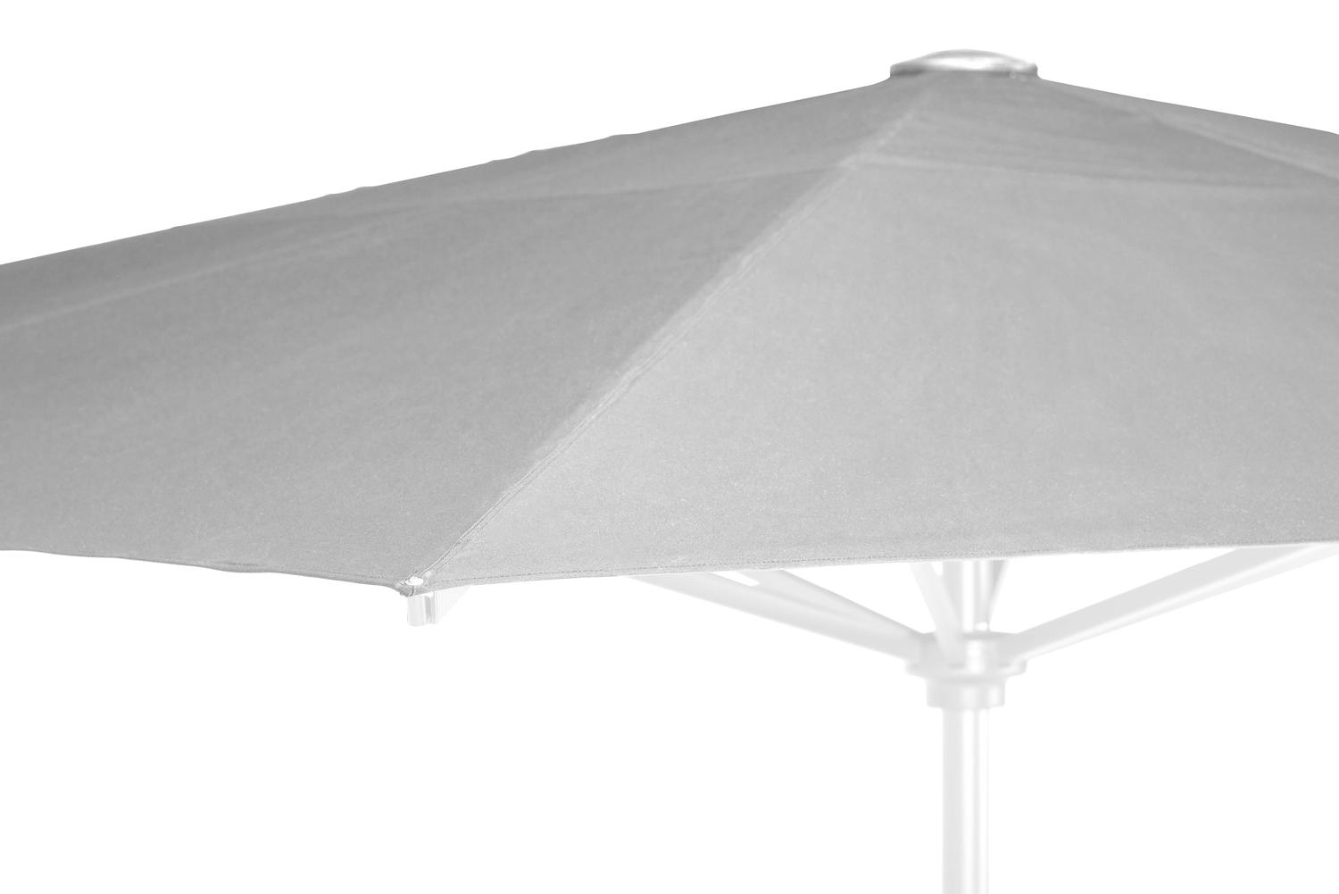 Solino staanparasol in wit aluminium met grijs all weather sunbrella® premium parasoldoek - L1 400 x L2 400 cm (met voet)