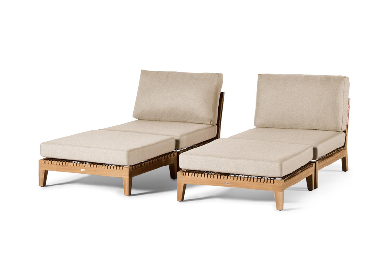 Set van 2 Cosito loungestoelen met poefs