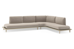 Chaise longue links + 2-zit