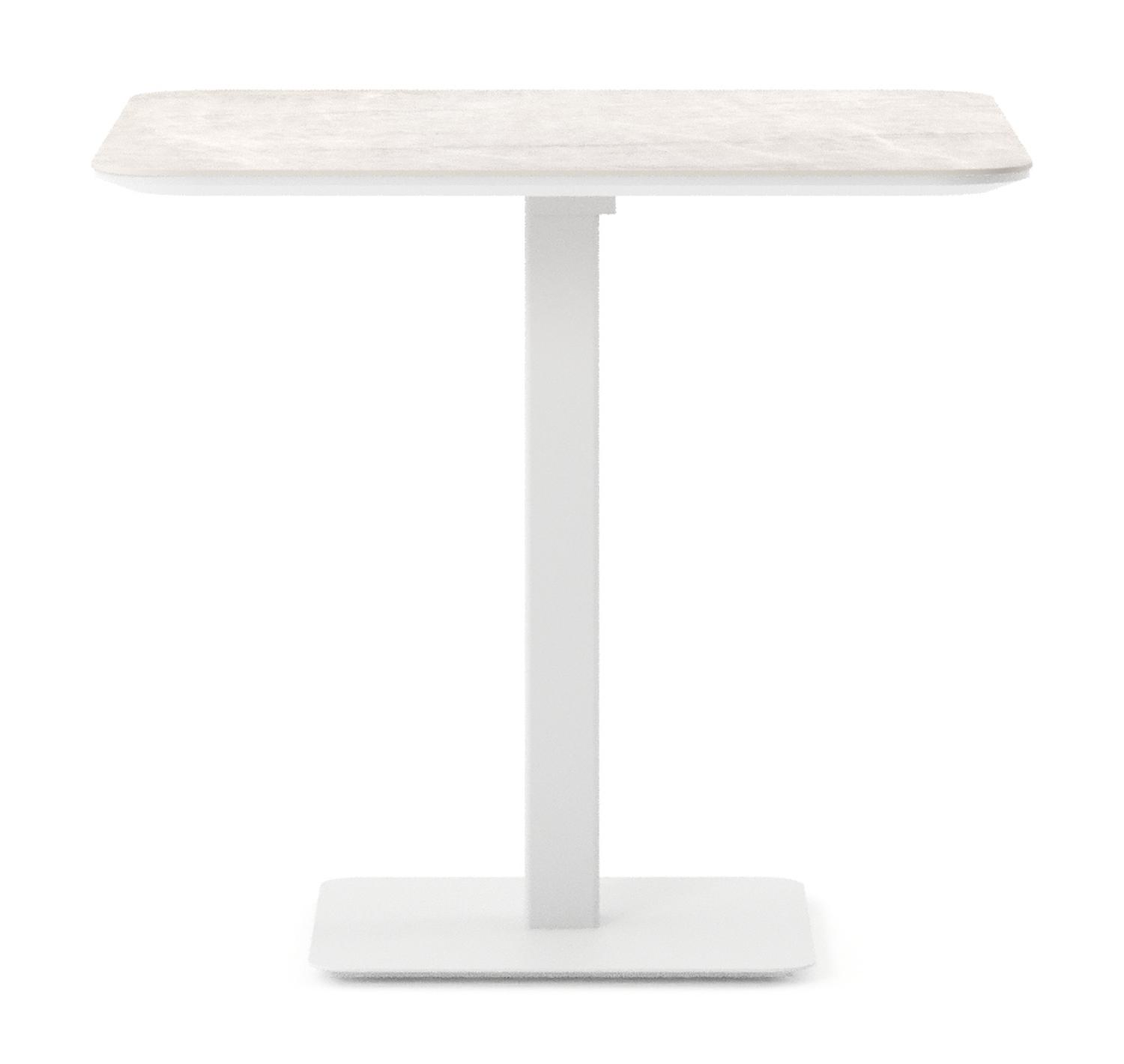 Fano tuintafel afgerond vierkant in wit aluminium en volkeramiek Taj Mahal - L 80 x B 80 x H 72.5 cm