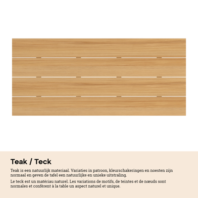 Malito tuinset in zwart aluminium en teak - L 180 x B 80 x H 75 cm