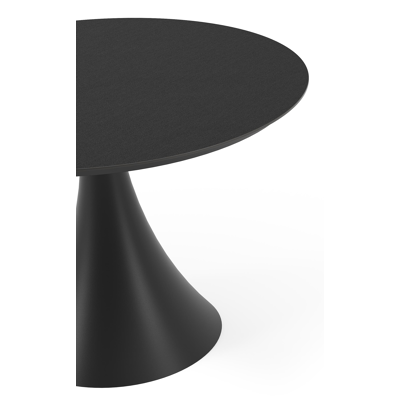 Fano tuintafel in zwart aluminium en volkeramiek nero black - Dia. 110 x H 75 cm