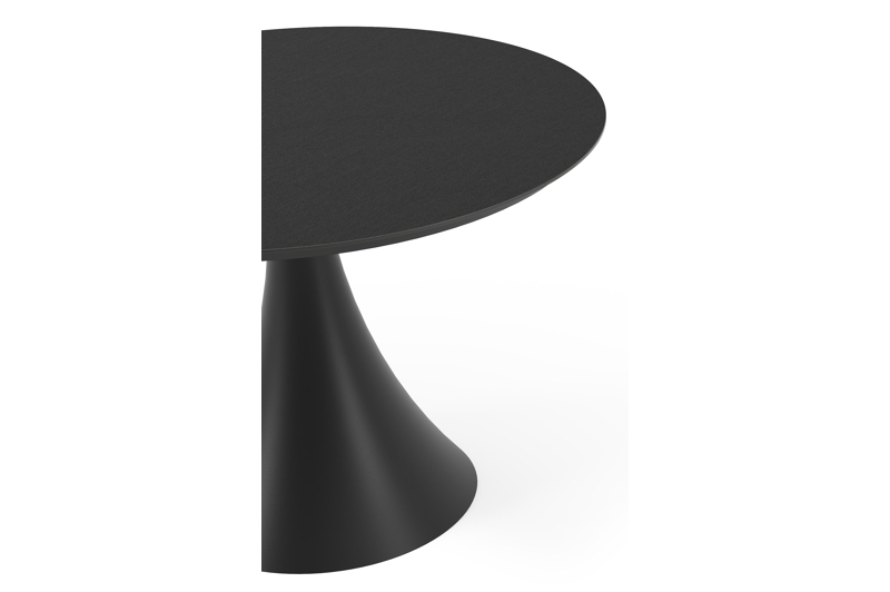 Fano tuintafel in zwart aluminium en volkeramiek nero black - Dia. 110 x H 75 cm