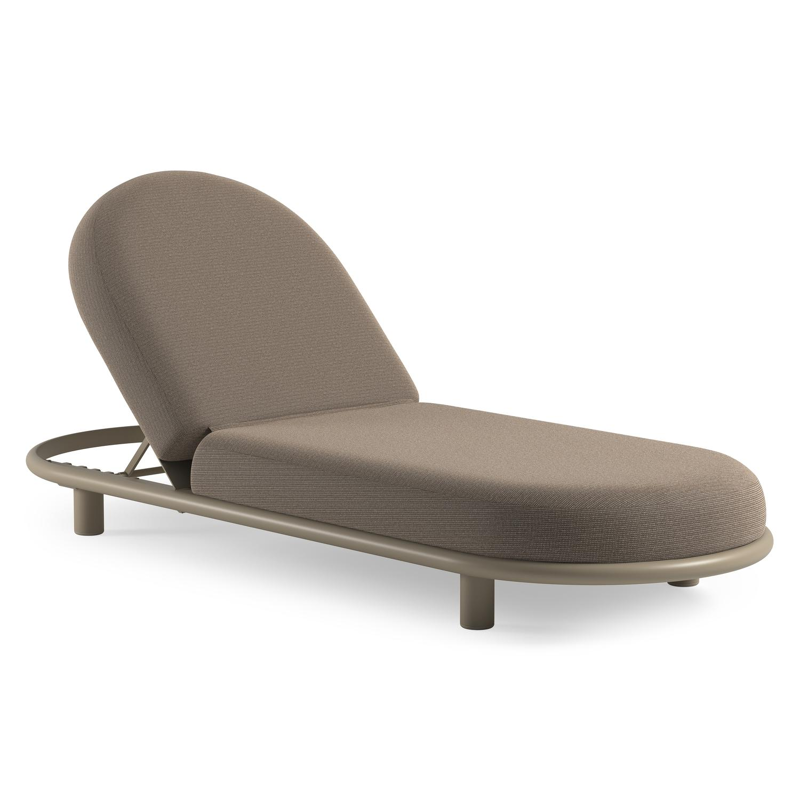 Lomano verstelbaar ligbed in beige aluminium met firenze earth all weather solica