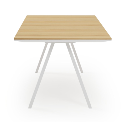 Cesano tuintafel in wit aluminium en teak - L 240 x B 100 x H 75.5 cm