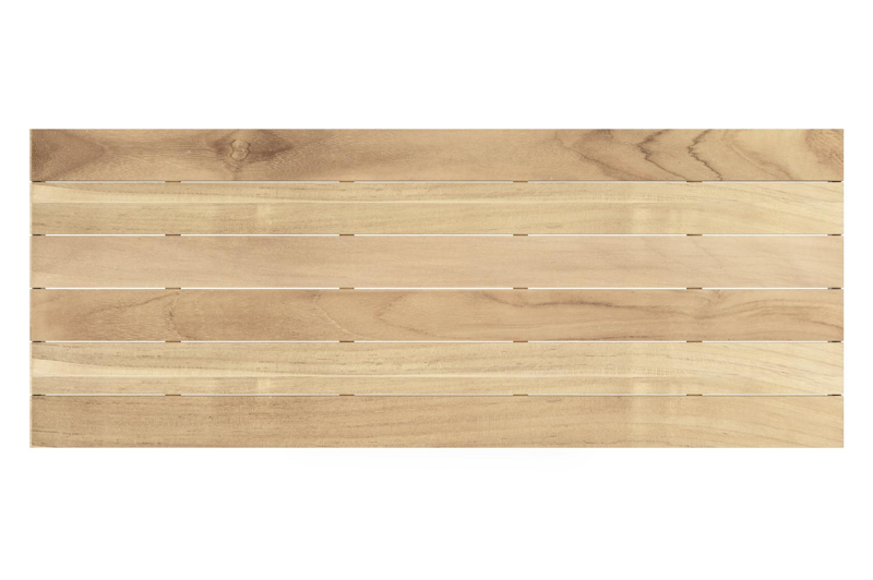 Nano tuintafel rechthoekig in beige aluminium en teak L 280 x B 110 x H 75 cm