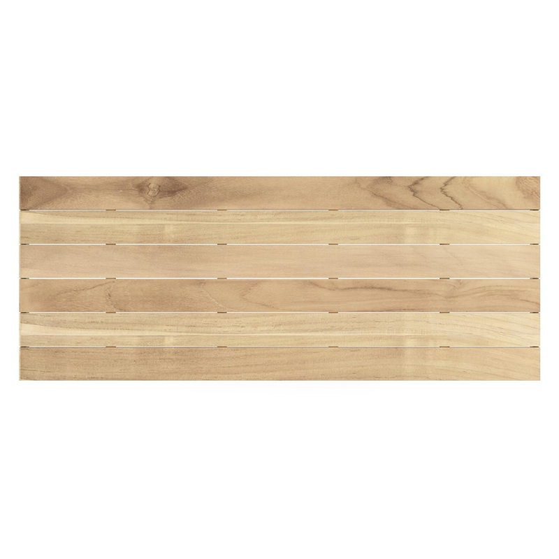 Nano tuintafel rechthoekig in beige aluminium en teak L 280 x B 110 x H 75 cm x H 75 cm