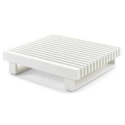 Noviso loungetafel in wit aluminium - L 78 x B 78 x H 20,6 cm