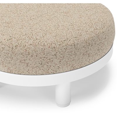 Donato lounge poef in wit aluminium met All Weather Cosytica Bora Jungle kussen