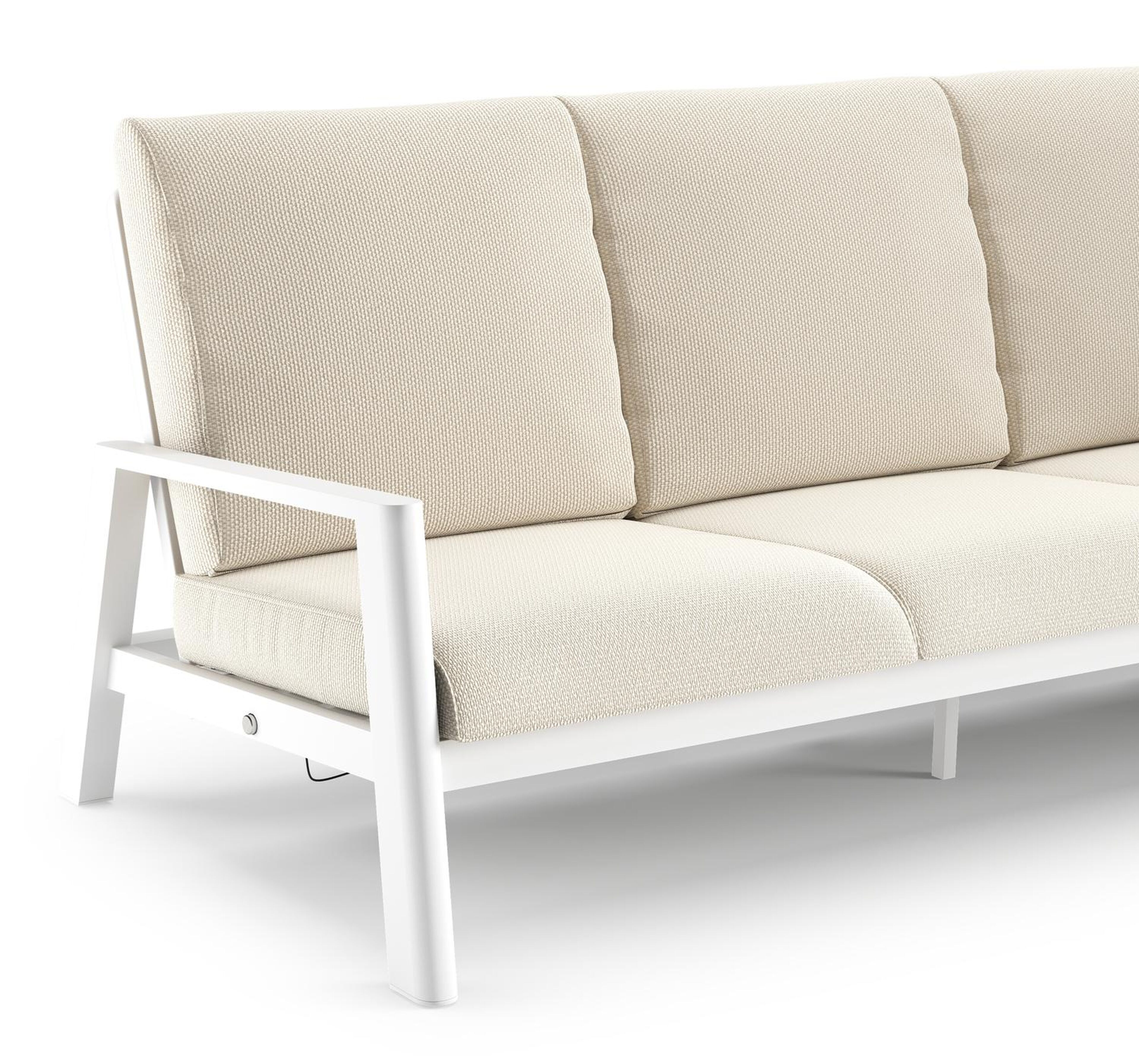 Cirello loungeset in wit aluminium met althea off white all weather cosytica kussen