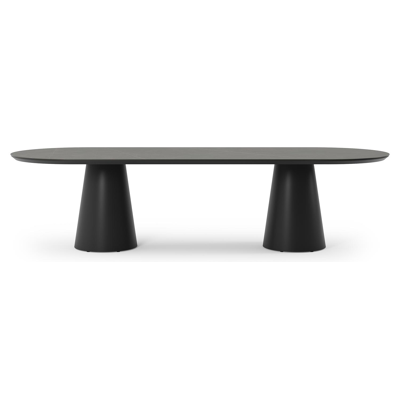 Donato tuintafel in zwart aluminium en volkeramiek calatorao - L 300 x B 110 x H 74 cm