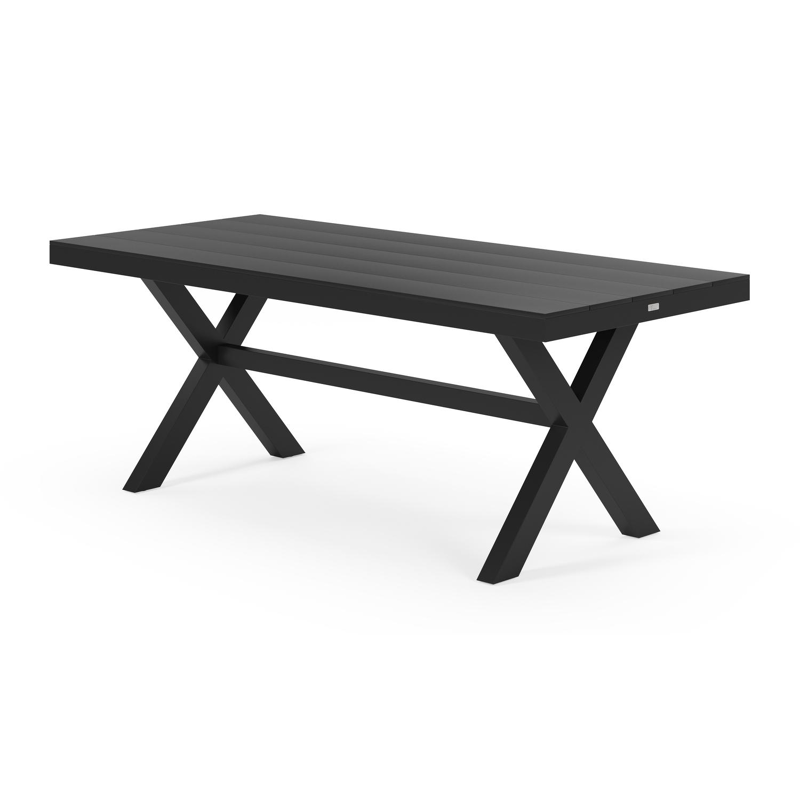 Bahia tuintafel in zwart aluminium - L 200 x B 89 x H 75 cm