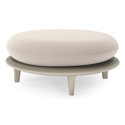 Bomero poef in beige aluminium met slow farafra all weather sunbrella® luxe kussen