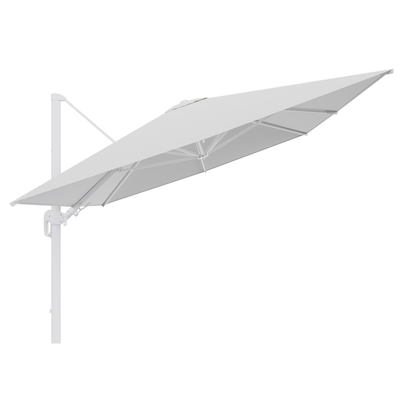 Rufina zweefparasol tiltfunctie in wit aluminium en parasoldoek in All Weather Solica Ego Birch  - L1 400 x L2 300 cm (zonder voet) (zonder voet)