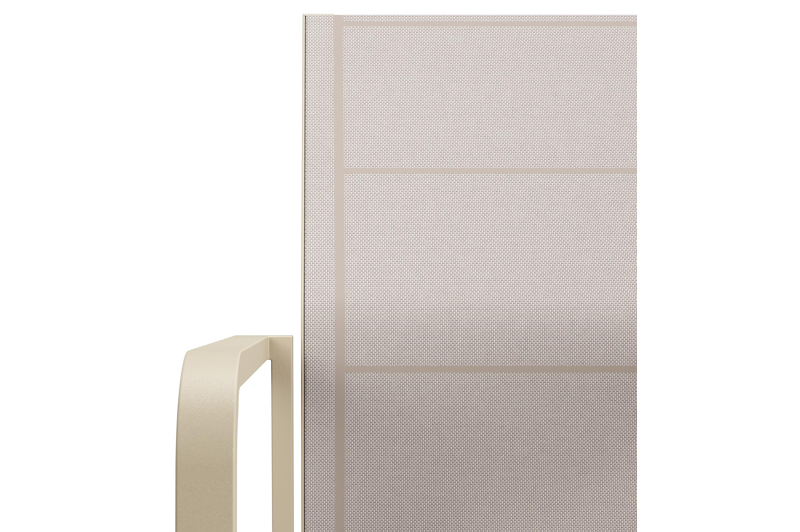 Como stapelbare tuinstoel in beige aluminium en beige single textilene