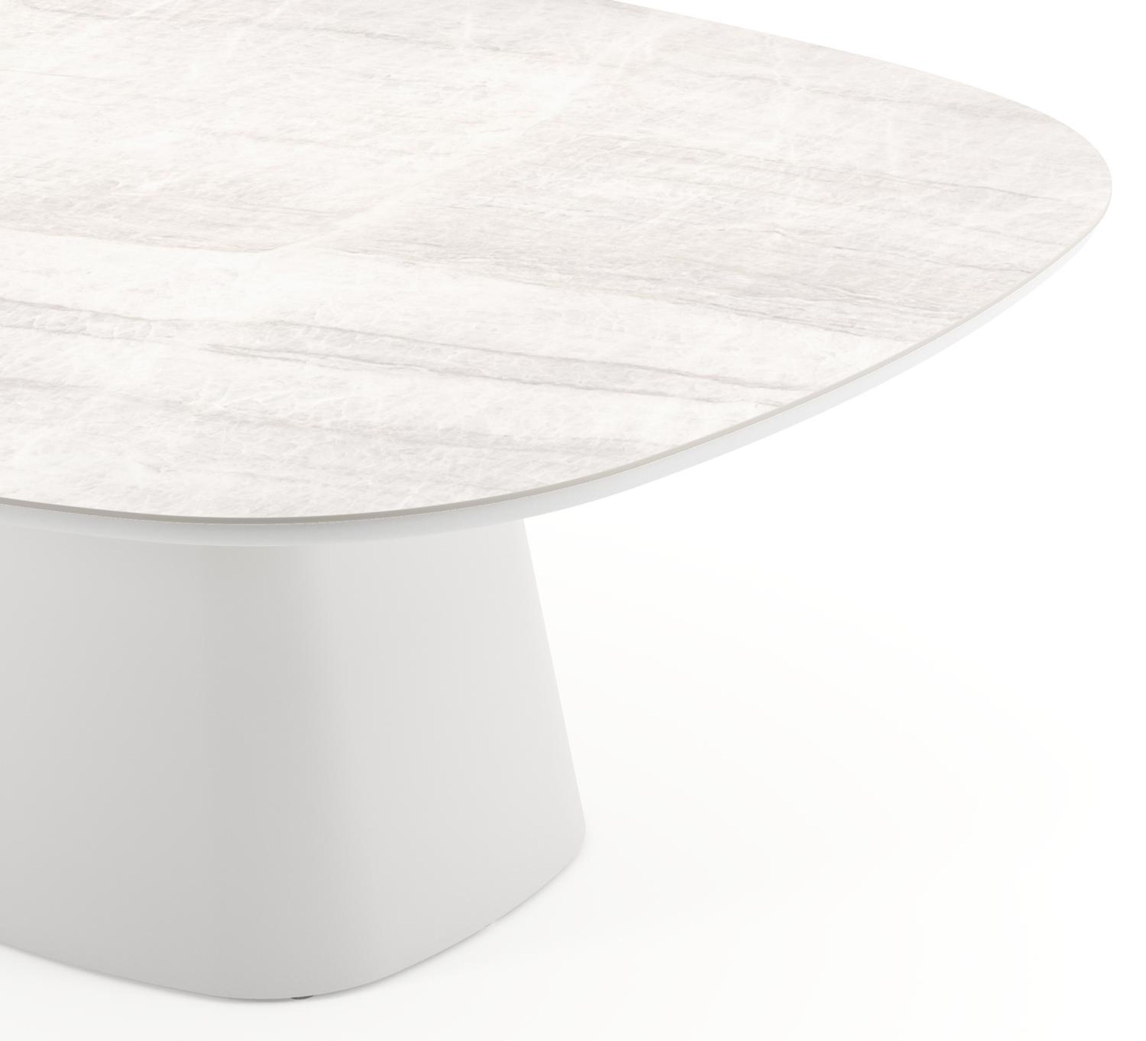 Amico tuintafel bombo xl in wit aluminium en volkeramiek Taj Mahal - L 210 x B 148 x H 74 cm