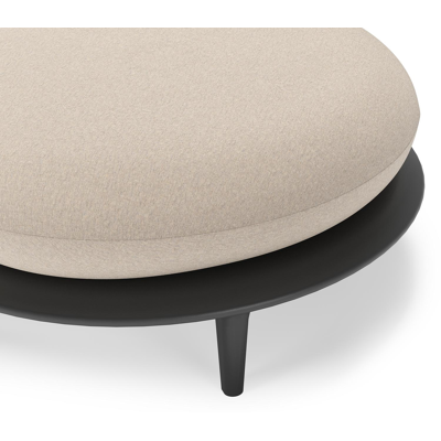 Bomero poef in zwart aluminium met heritage ash all weather sunbrella® luxe kussen