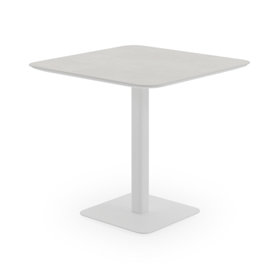 Fano (Piemonte) tuintafel in wit aluminium en volkeramiek new york - L 80 x B 80 x H 73,5 cm