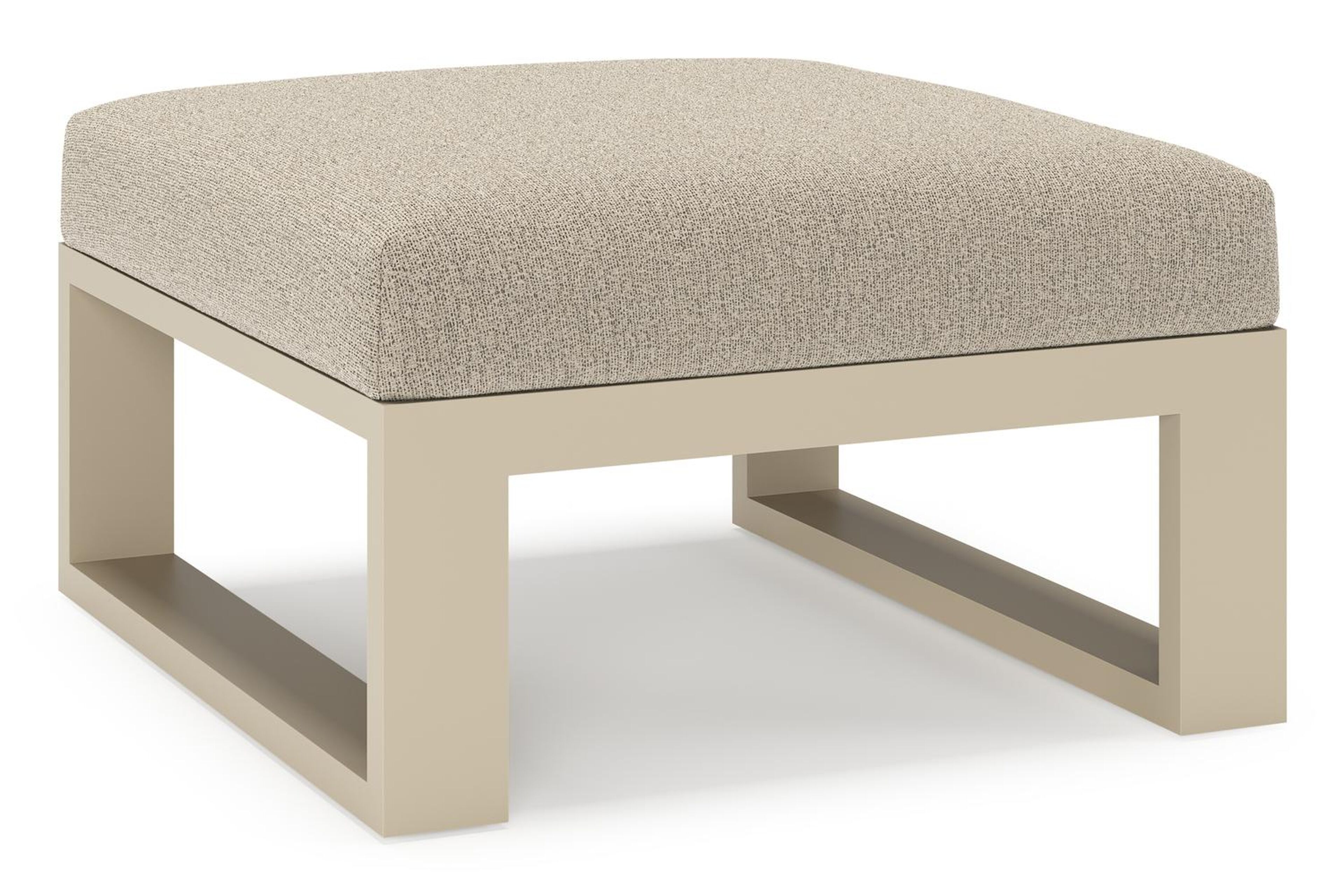 Verato poef in beige aluminium met catania beige all weather cosytica kussen