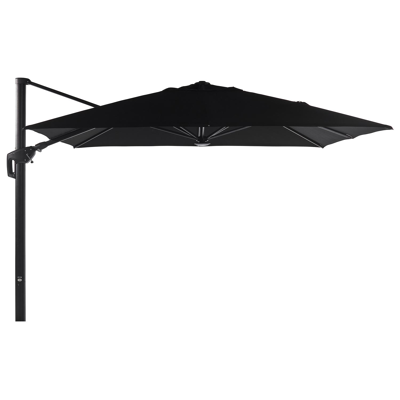Minore zweefparasol met tiltfunctie in zwart aluminium met zwart sunbrella® premium parasoldoek - L1 350 x L2 350 cm (zonder voet)