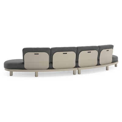 Donato loungebank in beige aluminium met all weather cosytica Catania Black kussen